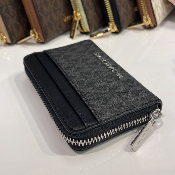 Michael Kors Jet Set Travel Medium Zip Around Card Case Black - Picture 11 of 15